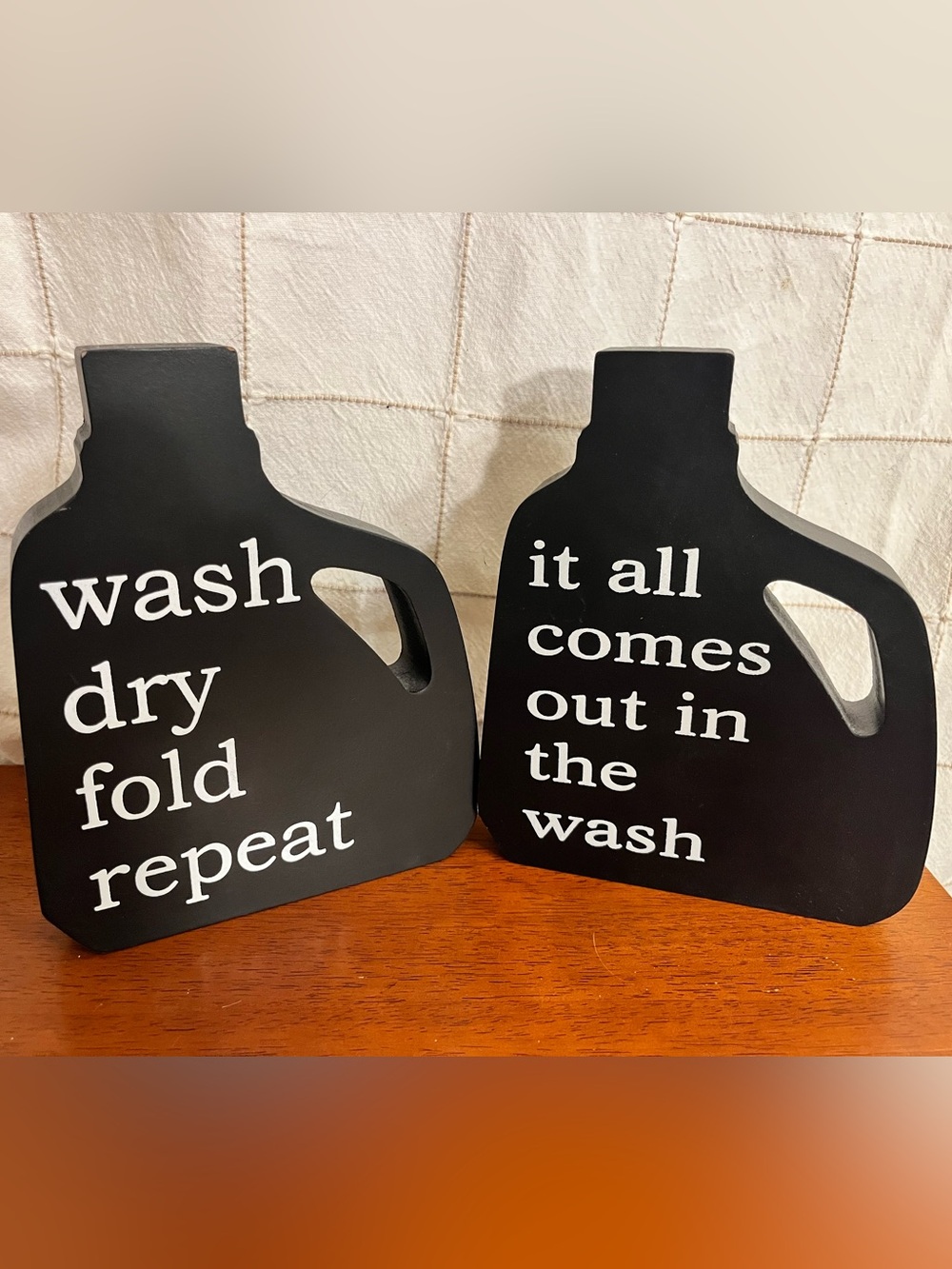 Black Decorative Laundry Signs - Set of 2
